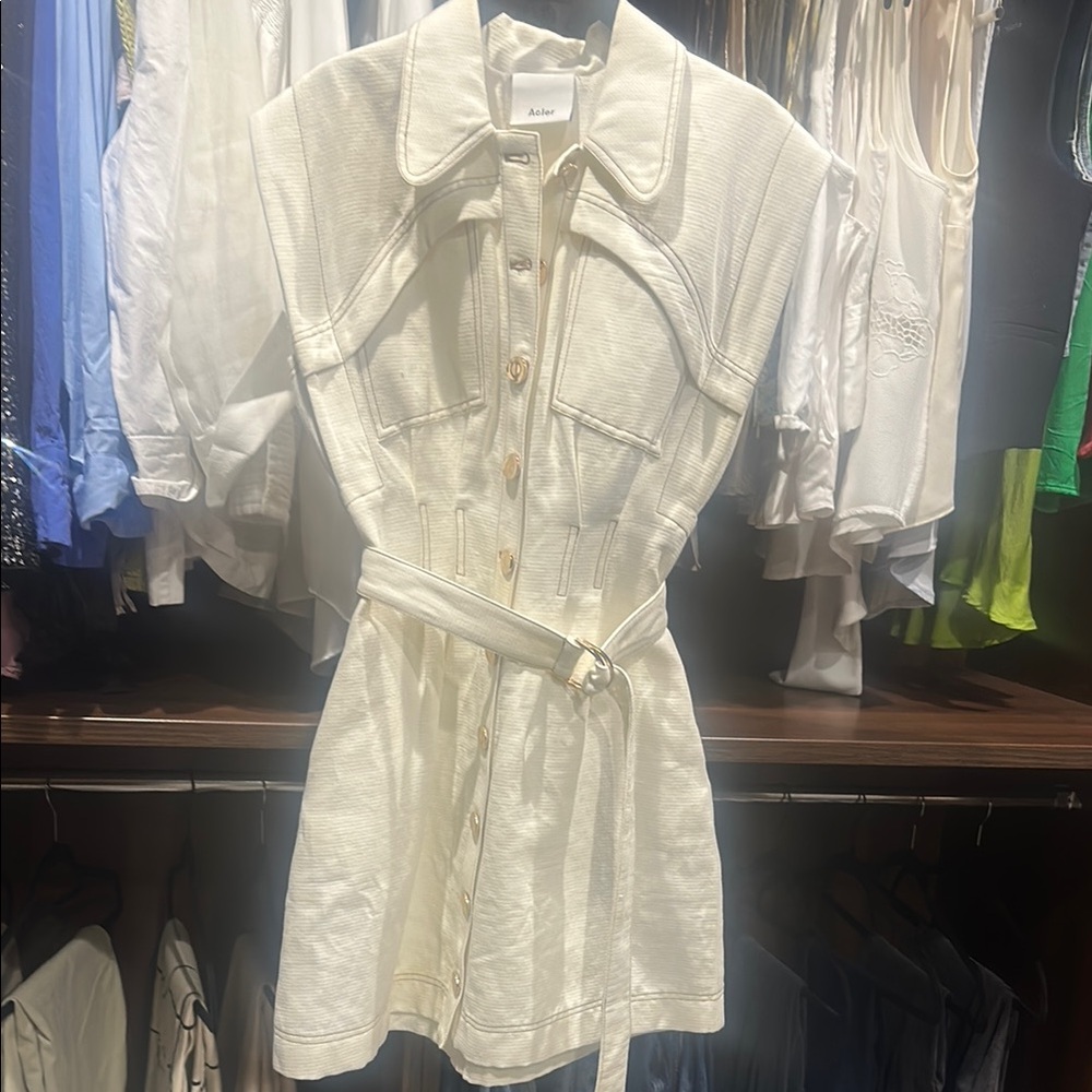 Acler White Belted Dress